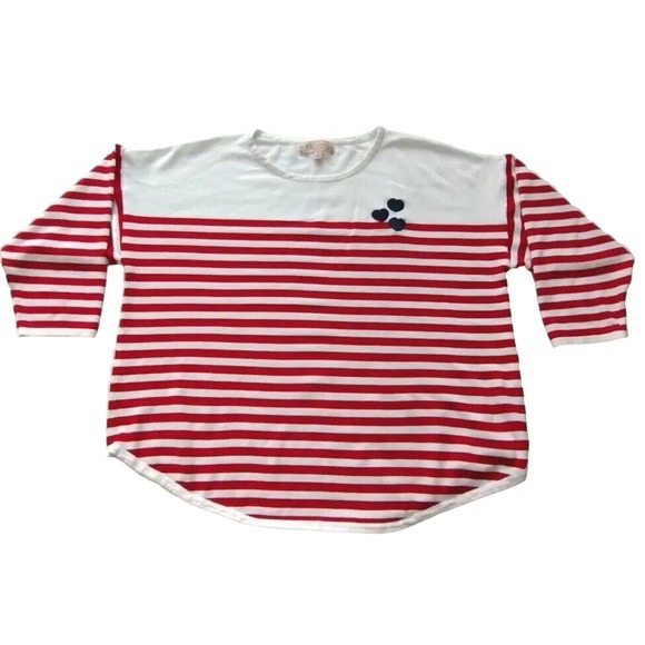 Philosophy Republic Clothing Womens 1X Red & White Stripe Long Sleeve Sweater - Picture 1 of 11